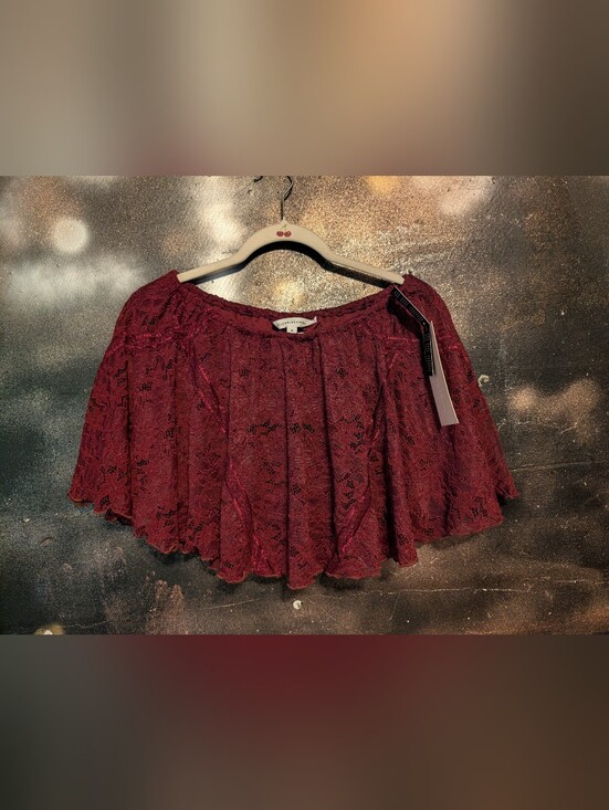 Celebrity Pink Dresses & Skirts - Celebrity Pink Burgundy Lace Skirt